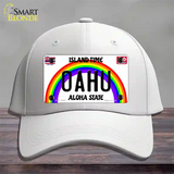 Oahu Hawaii Novelty License Plate Hat Cotton / White