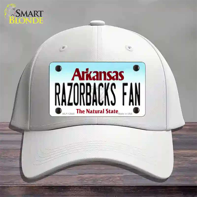 Razorbacks Fan Novelty License Plate Hat Cotton / White