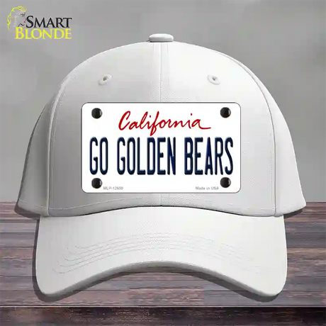 Go Golden Bears Novelty License Plate Hat Cotton / White