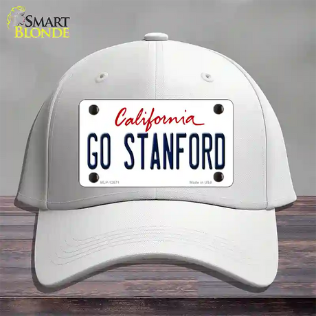 Go Stanford Novelty License Plate Hat Cotton / White