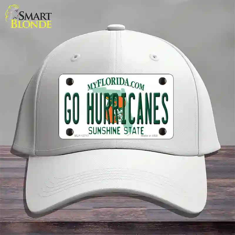 Go Hurricanes Novelty License Plate Hat Cotton / White