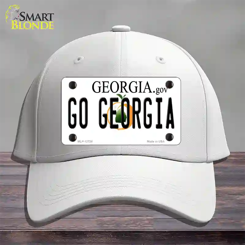 Go Georgia Novelty License Plate Hat Cotton / White