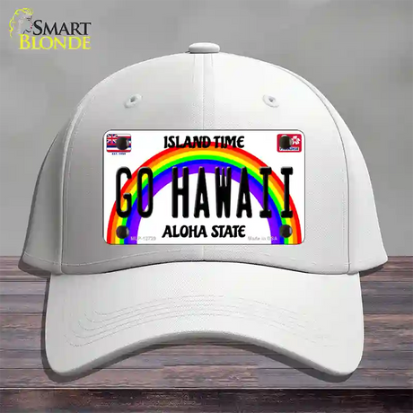 Go Hawaii Novelty License Plate Hat Cotton / White