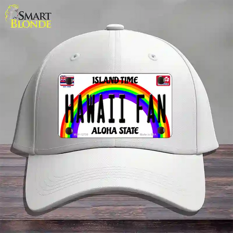 Hawaii Fan Novelty License Plate Hat Cotton / White