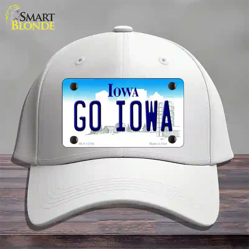 Go Iowa Novelty License Plate Hat Tag Cotton / White