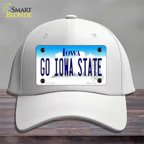 Go Iowa State Novelty License Plate Hat Tag Cotton / White