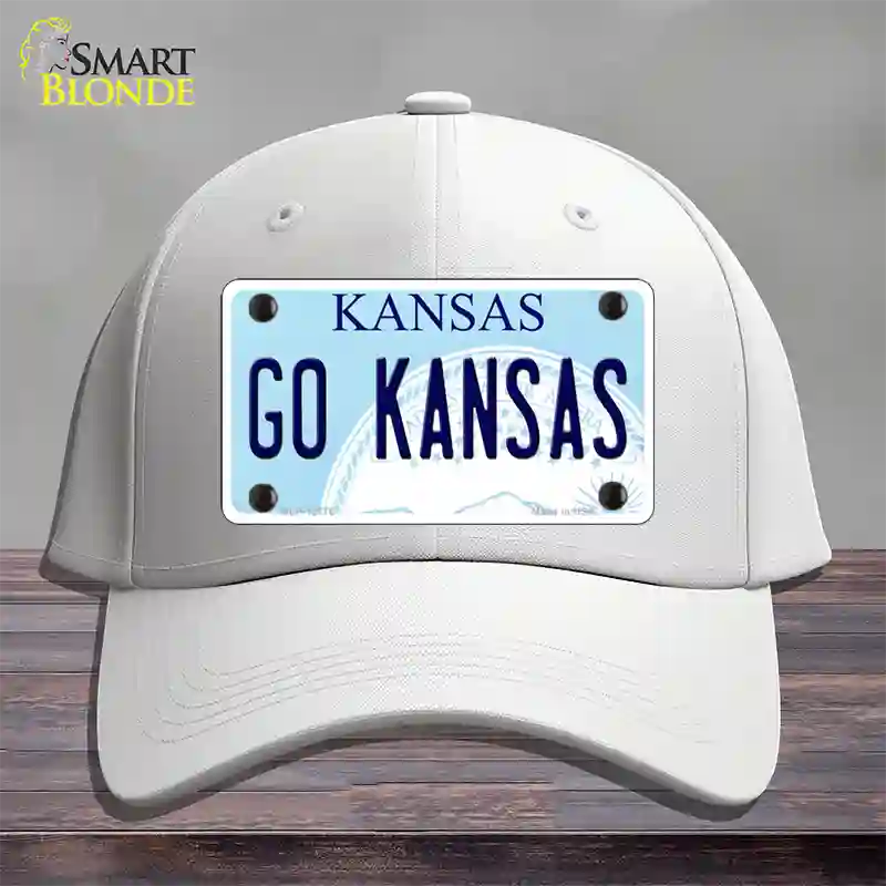 Go Kansas Novelty License Plate Hat Tag Cotton / White