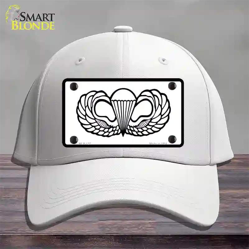 Parachute Badge Novelty License Plate Hat Cotton / White