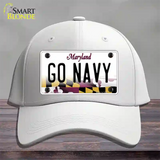 Go Navy Novelty License Plate Hat Tag Cotton / White