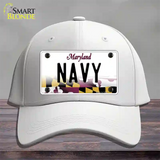 Navy Novelty License Plate Hat Cotton / White