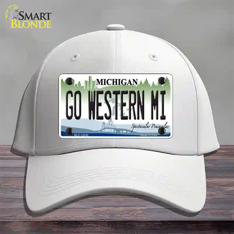 Go Western Michigan Novelty License Plate Hat Cotton / White