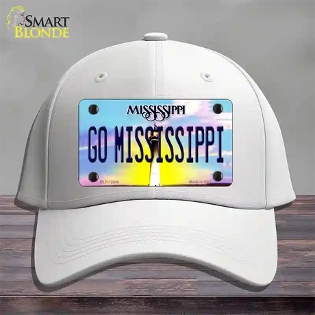 Go Mississippi Novelty License Plate Hat Cotton / White