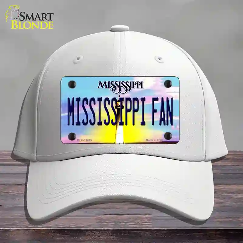 Mississippi Fan Novelty License Plate Hat Cotton / White