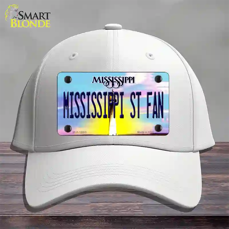 Mississippi State Fan Novelty License Plate Hat Cotton / White