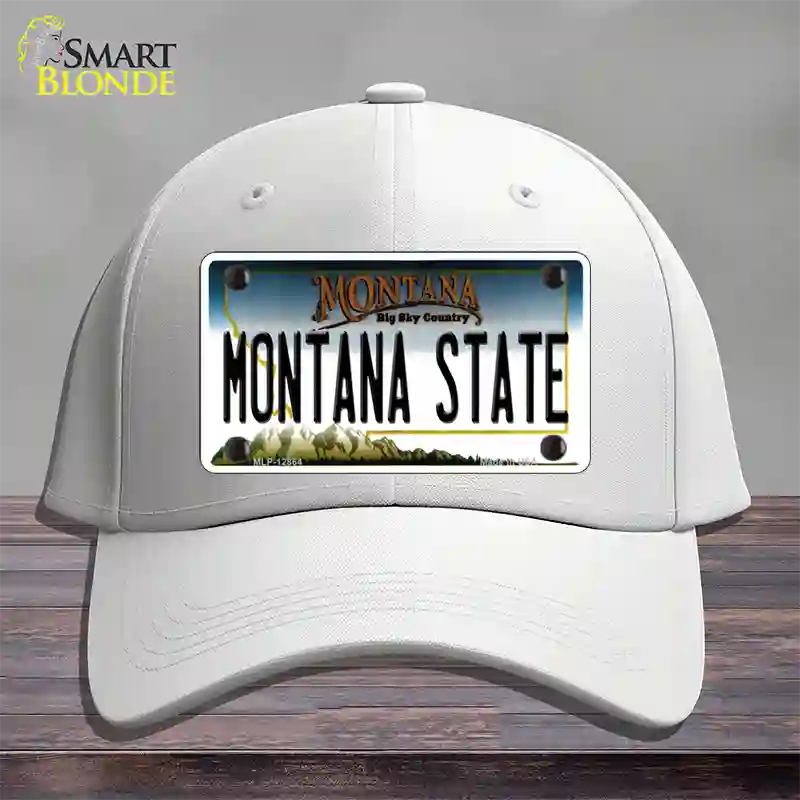 Montana State Univ Novelty License Plate Hat Cotton / White