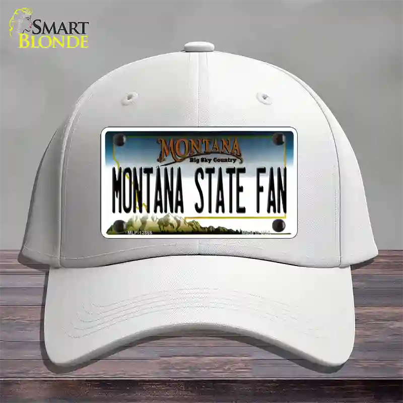 Montana State Fan Novelty License Plate Hat Cotton / White