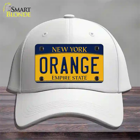 Orange Novelty License Plate Hat Cotton / White