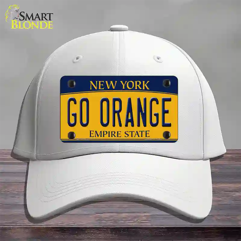 Go Orange Novelty License Plate Hat Cotton / White