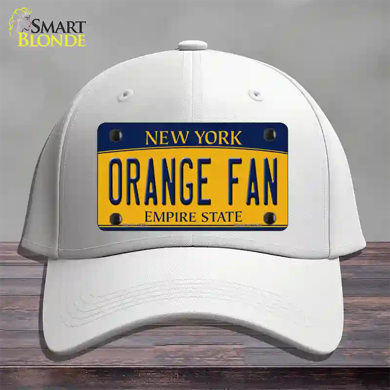 Orange Fan Novelty License Plate Hat Cotton / White