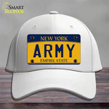 Army Novelty License Plate Hat Cotton / White