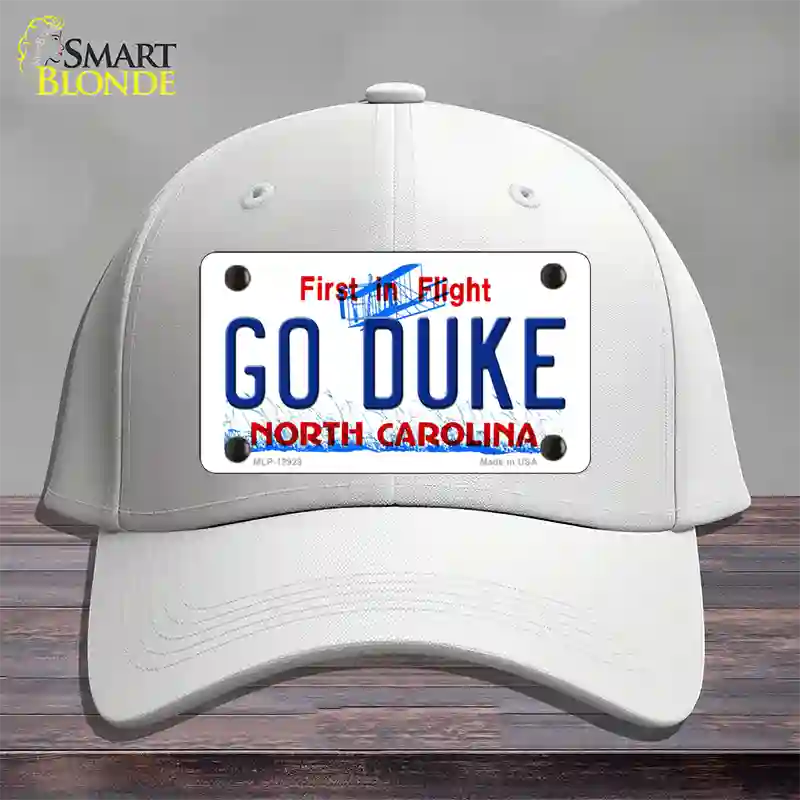 Go Duke Novelty License Plate Hat Cotton / White