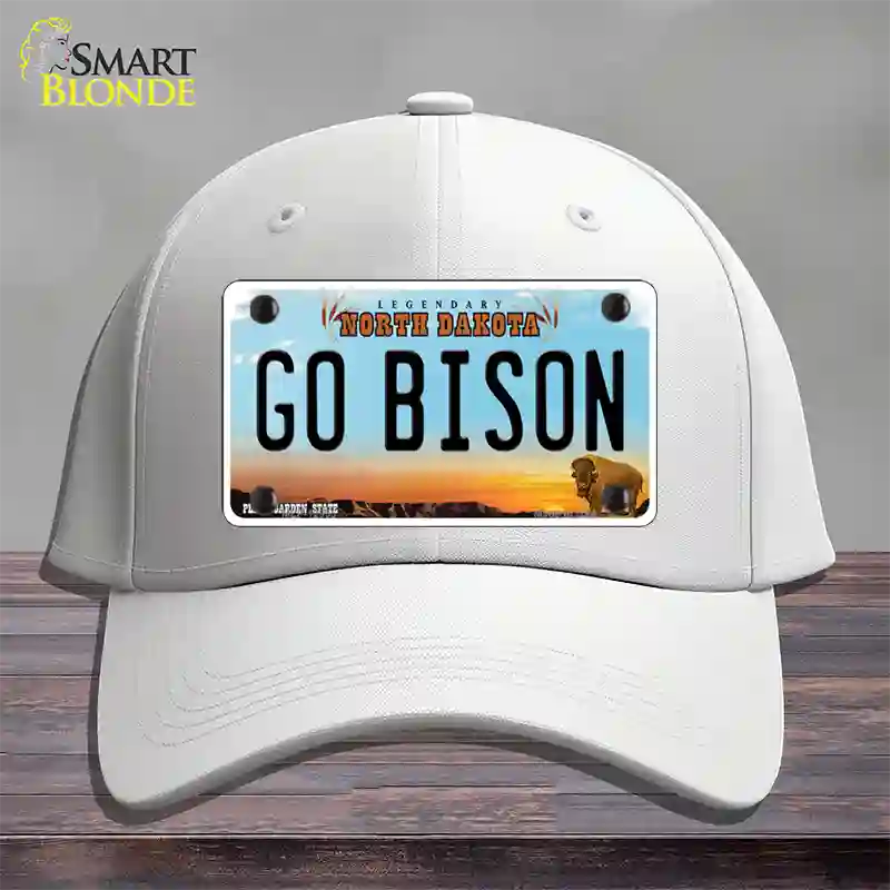 Go Bison Novelty License Plate Hat Cotton / White