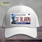 Go Oklahoma Novelty License Plate Hat Cotton / White