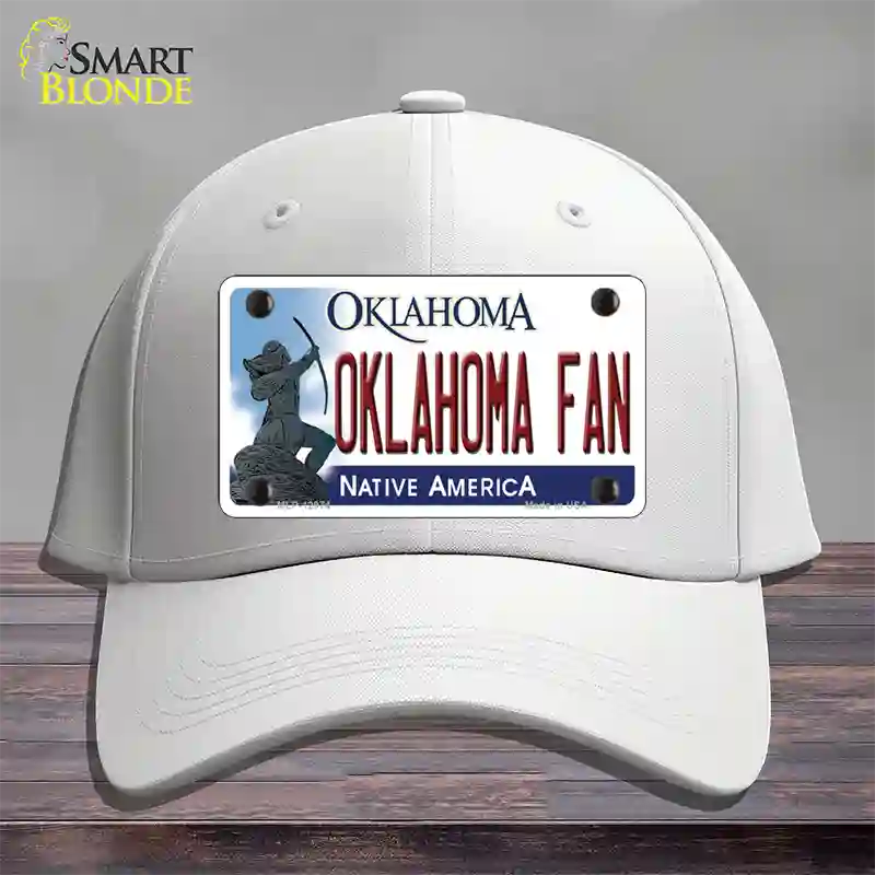 Oklahoma Fan Novelty License Plate Hat Cotton / White