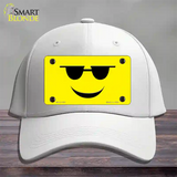 Sunglasses Cool Smiley Novelty License Plate Hat Cotton / White