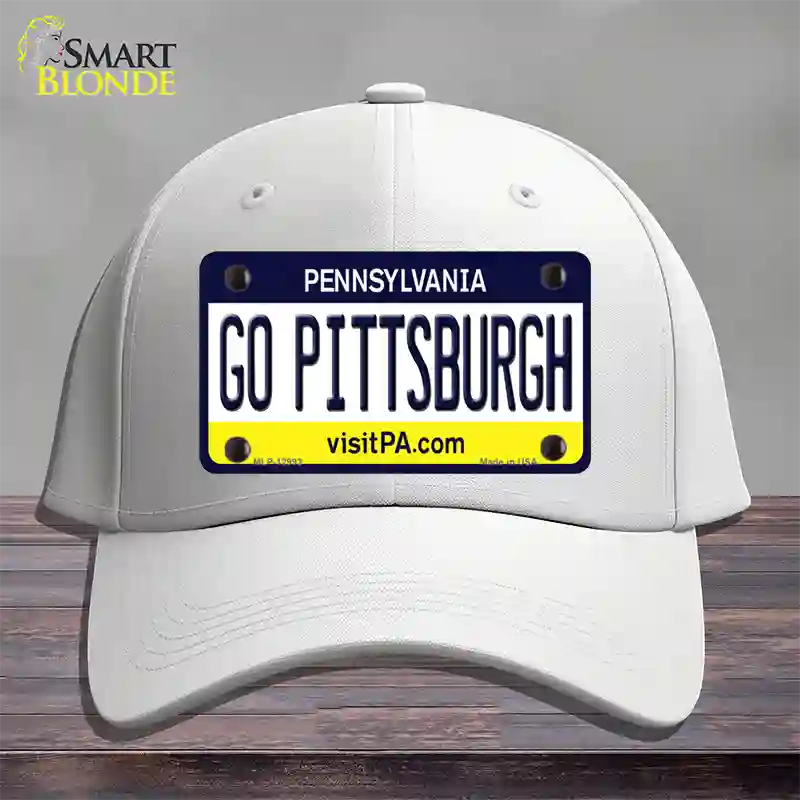 Go Pittsburgh Novelty License Plate Hat Cotton / White