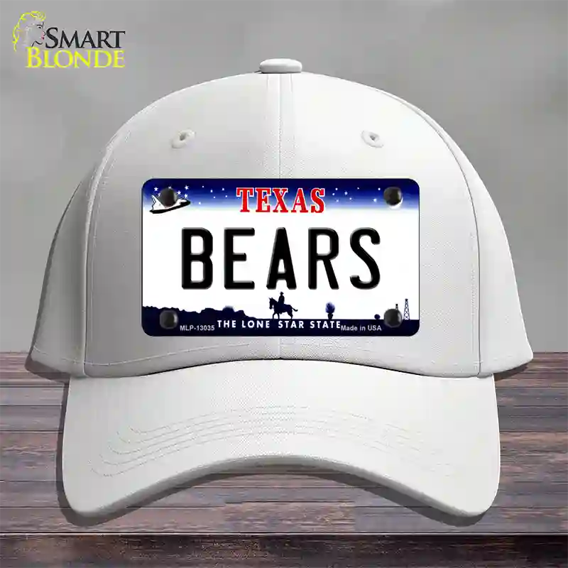 Bears Novelty License Plate Hat Cotton / White