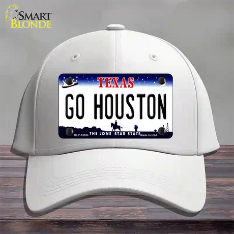 Go Houston Novelty License Plate Hat Cotton / White