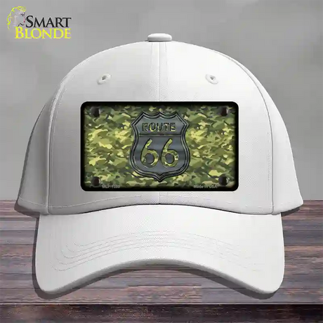 Route 66 Camouflage Novelty License Plate Hat Cotton / White