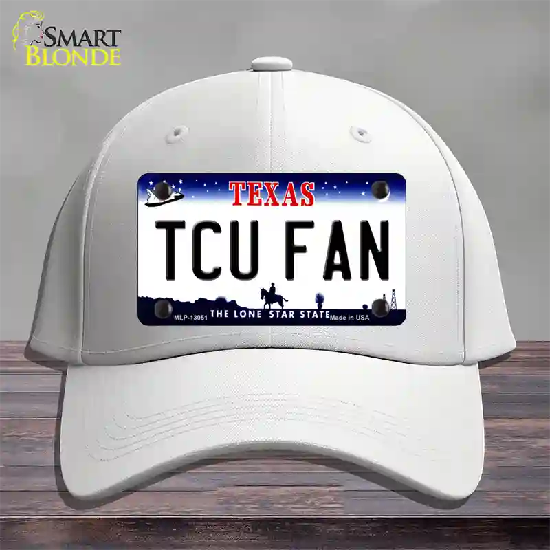 TCU Fan Novelty License Plate Hat Cotton / White