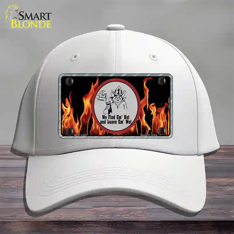 Find Hot Leave Wet Firefighter Novelty License Plate Hat Cotton / White