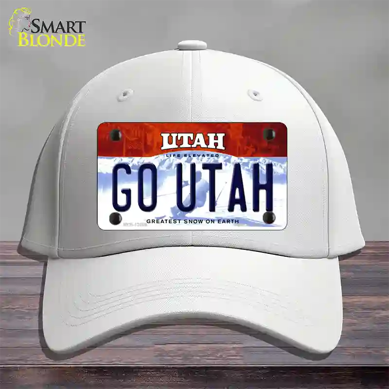 Go Utah Novelty License Plate Hat Cotton / White