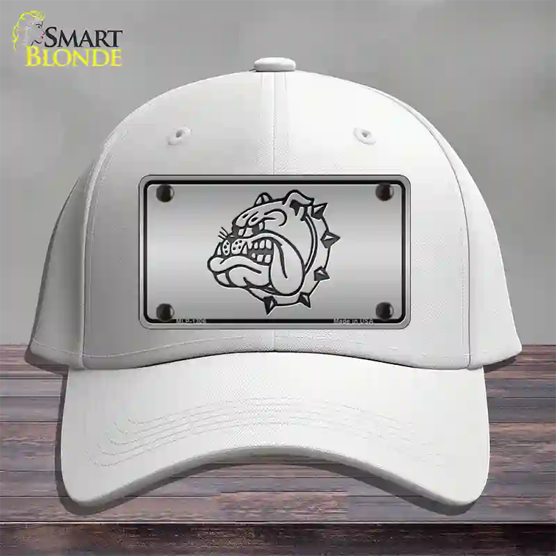 Bulldog Novelty License Plate Hat Cotton / White