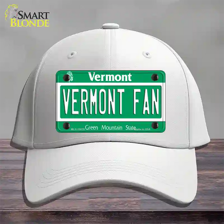 Vermont Fan Novelty License Plate Hat Cotton / White