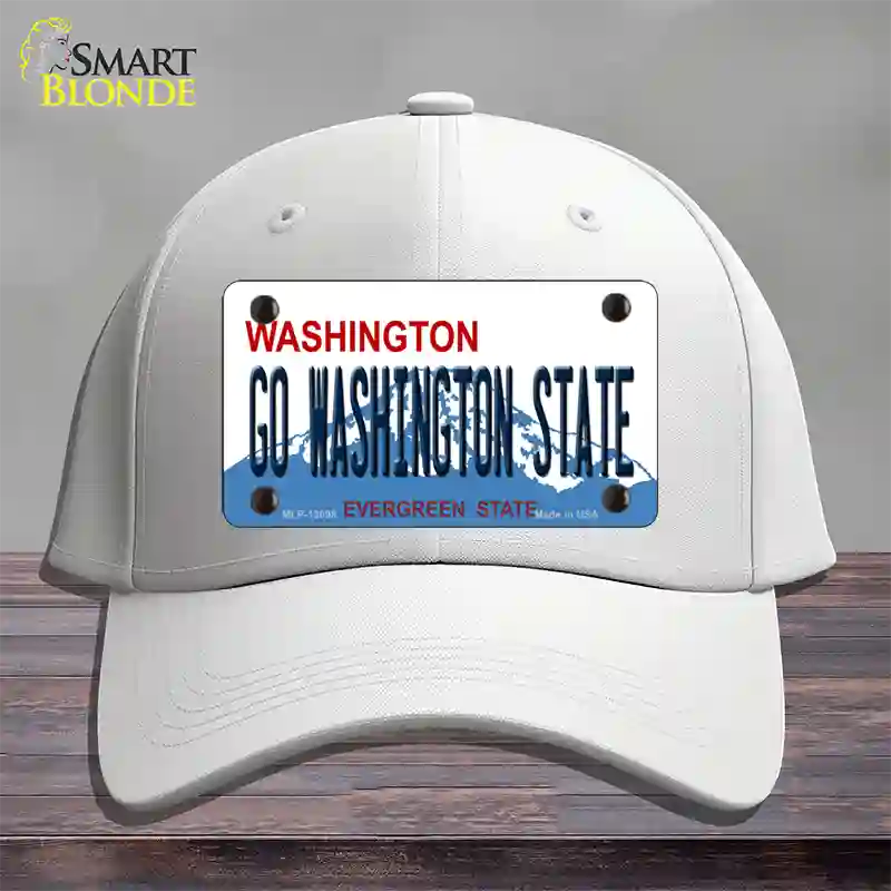 Go Washington State Novelty License Plate Hat Cotton / White