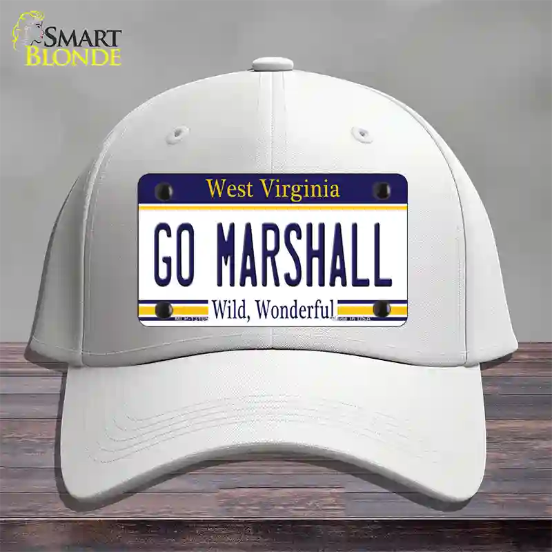 Go Marshall Novelty License Plate Hat Cotton / White