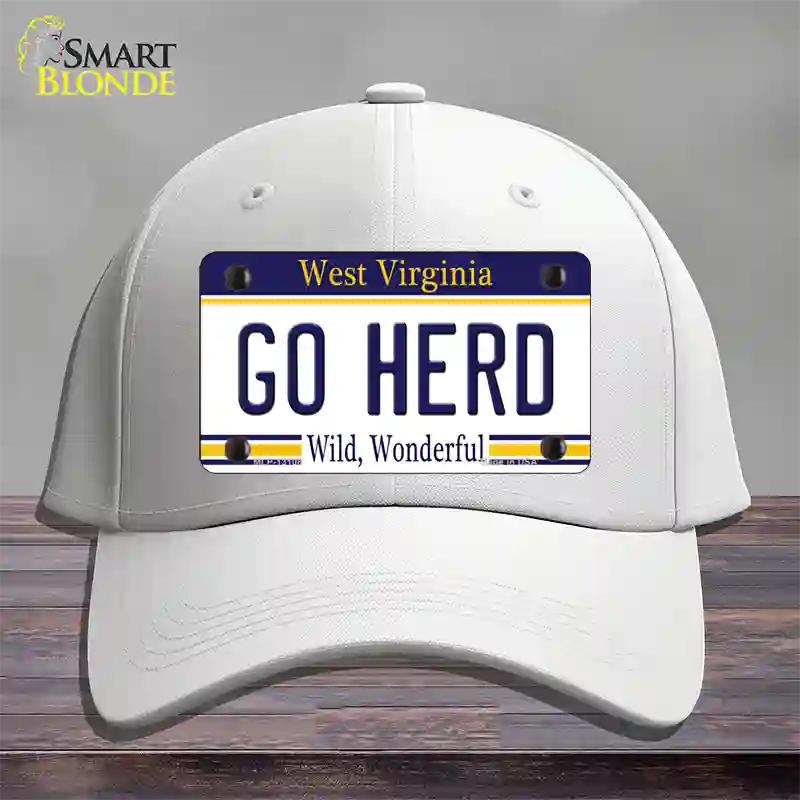 Go Herd Novelty License Plate Hat Cotton / White