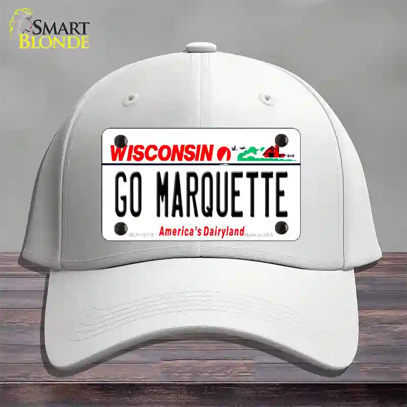 Go Marquette Novelty License Plate Hat Cotton / White