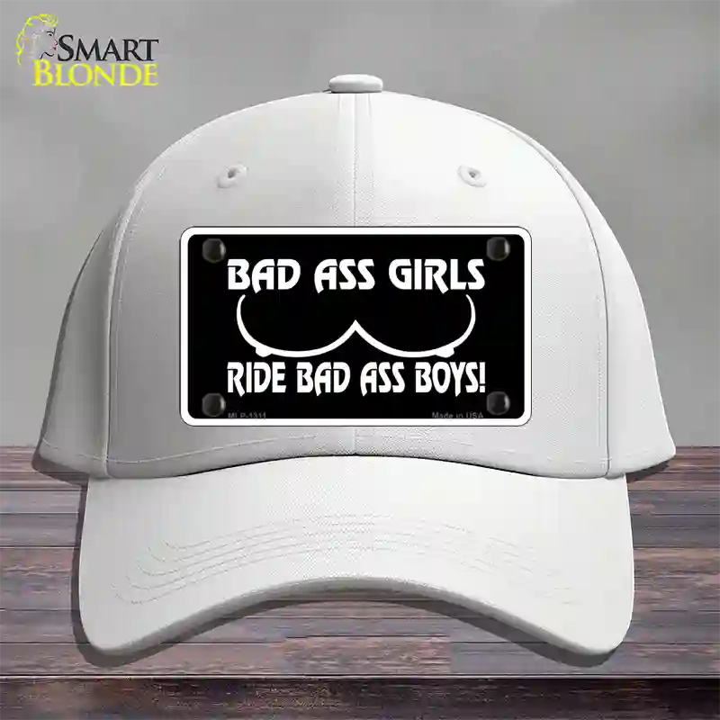 Bad Ass Girls Novelty License Plate Hat Cotton / White