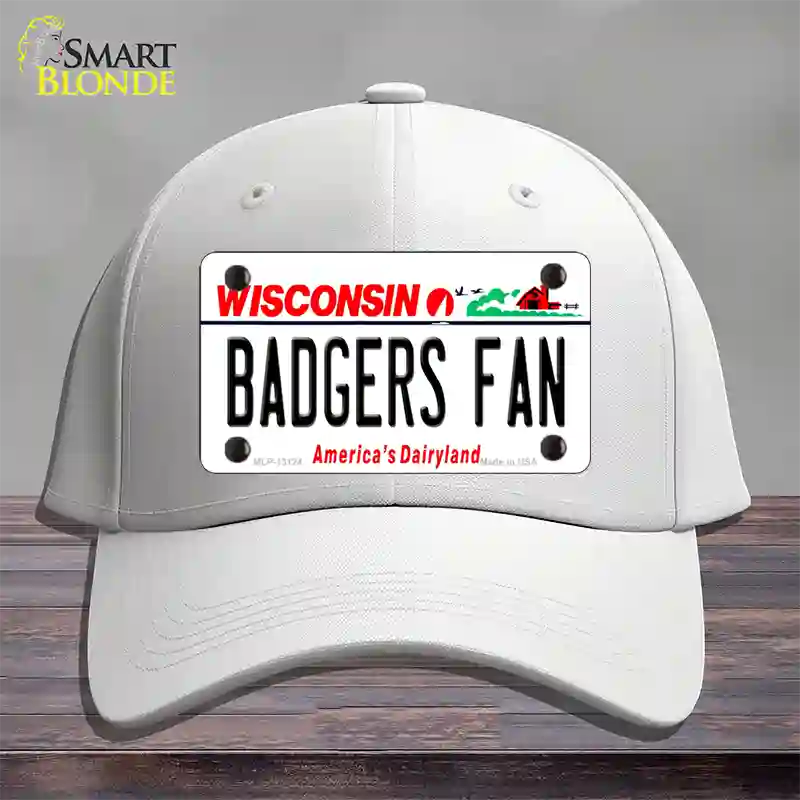 Badgers Fan Novelty License Plate Hat Cotton / White