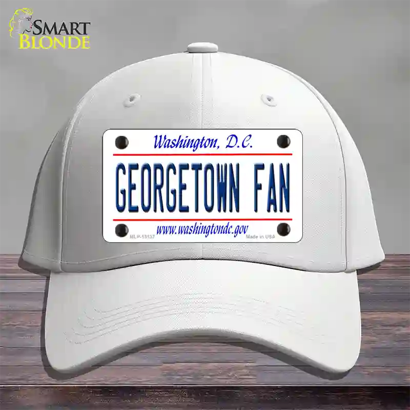 Georgetown Fan Novelty License Plate Hat Cotton / White