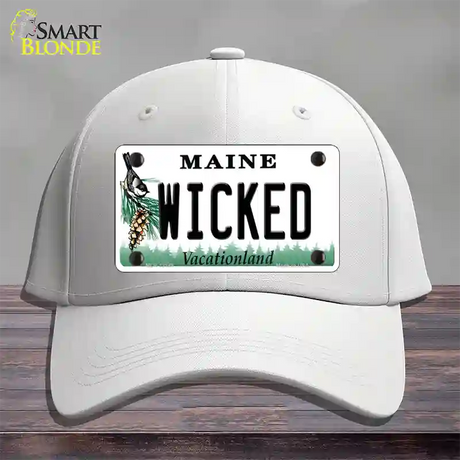 Wicked Maine Novelty License Plate Hat Cotton / White