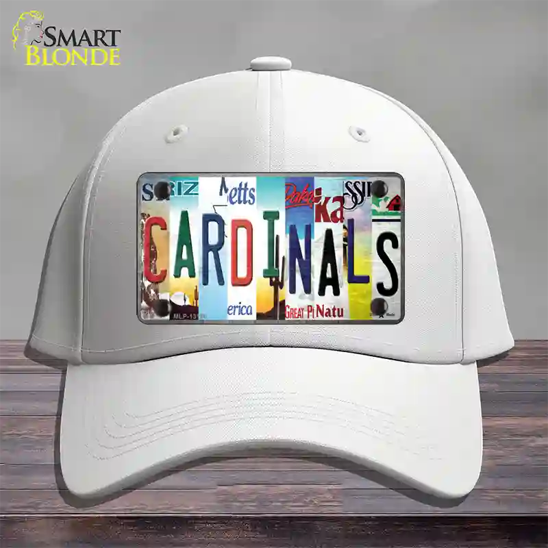 Cardinals Strip Art Novelty License Plate Hat Tag Cotton / White