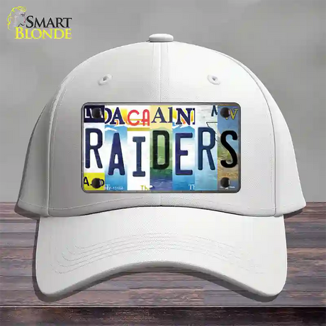 Raiders Strip Art Novelty License Plate Hat Tag Cotton / White