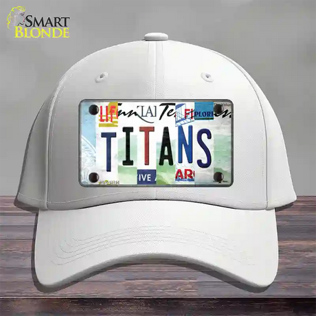 Titans Strip Art Novelty License Plate Hat Tag Cotton / White