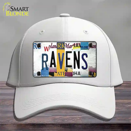 Ravens Strip Art Novelty License Plate Hat Tag Cotton / White